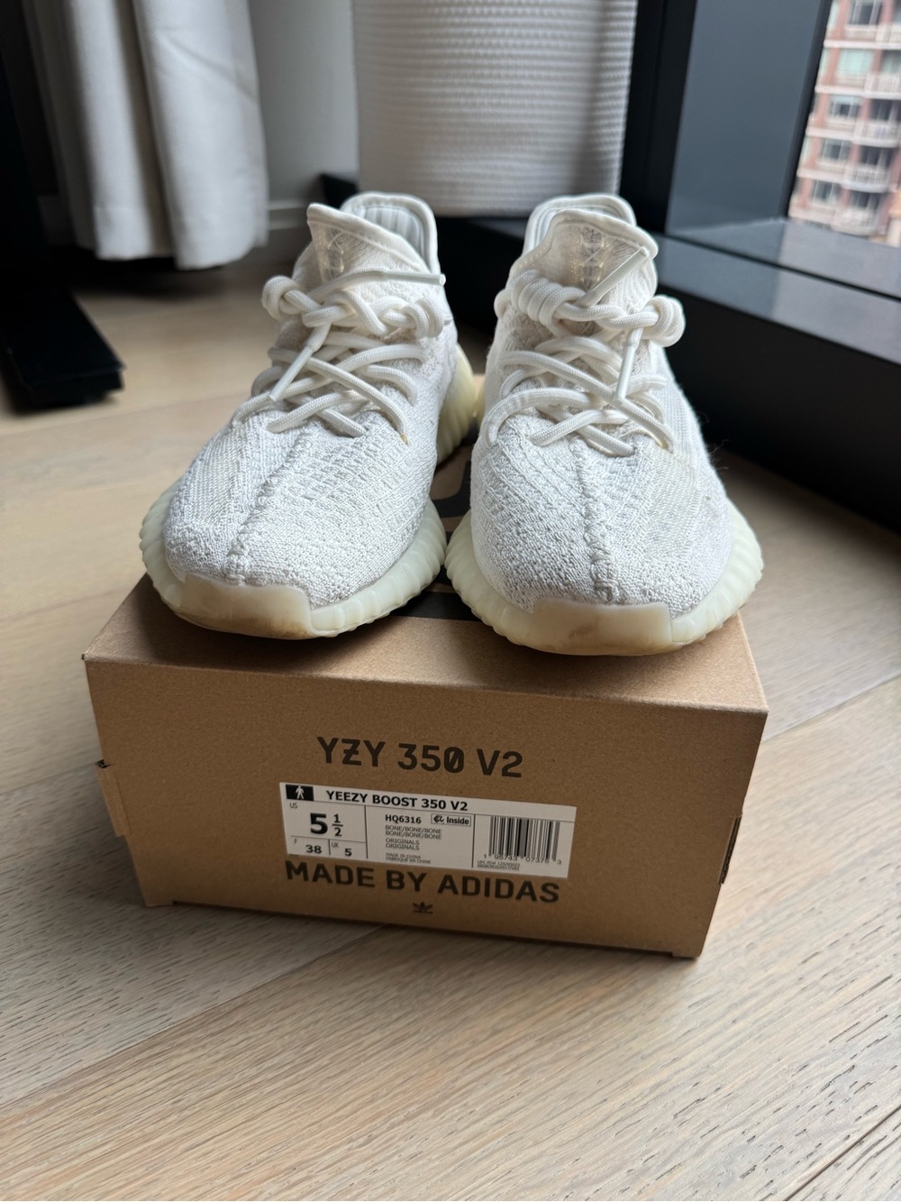 Yeezy Boost 350 V2 White Knit Sneakers